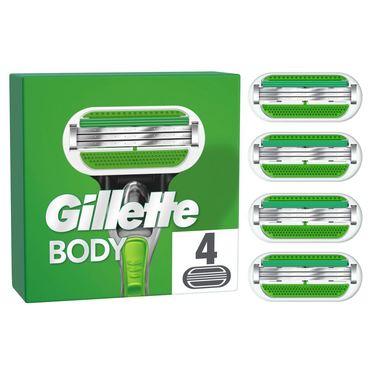 Gillette Body Systemklingen 4er Ersatzklingen, 4 Stück